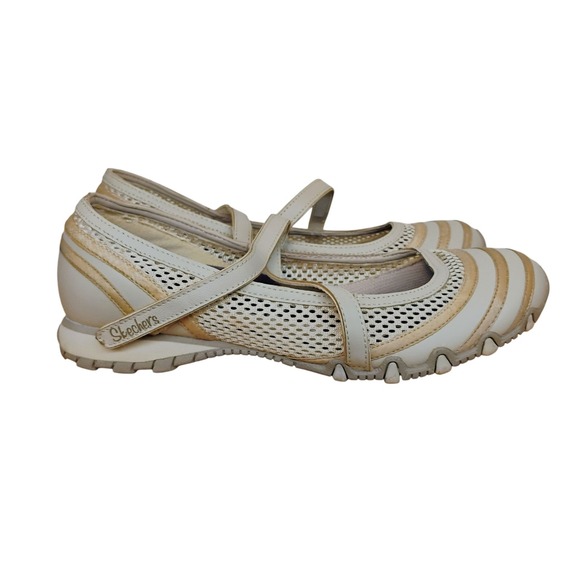 Skechers Shoes Women's Proposal Mary Jane Beige Leather Hook & Loop Size 8.5 - Picture 5 of 11